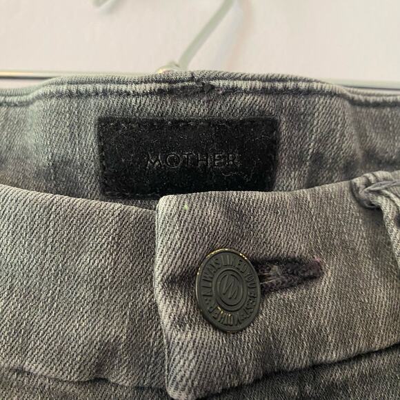 Mother High Waist Looker Ankle Fray Lighting Up Lantern Gray Jeans Women size 25 - Picture 3 of 11